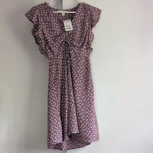 Monteau Purple and White Ruffled Wrap Sundress